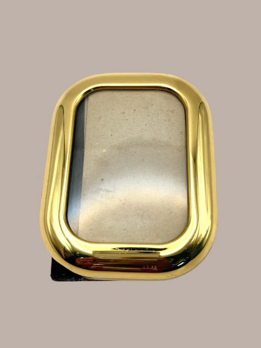 VTG Gold Puffy Brass Picture Photo Frame 80s 90s Hollywood Regency 3.5x2.5